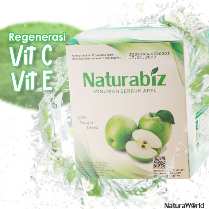 

Naturabiz minuman sehat serbuk apel 1box isi 10 sachet Naturaworld untuk promil pelangsing dan kesehatan tubuh