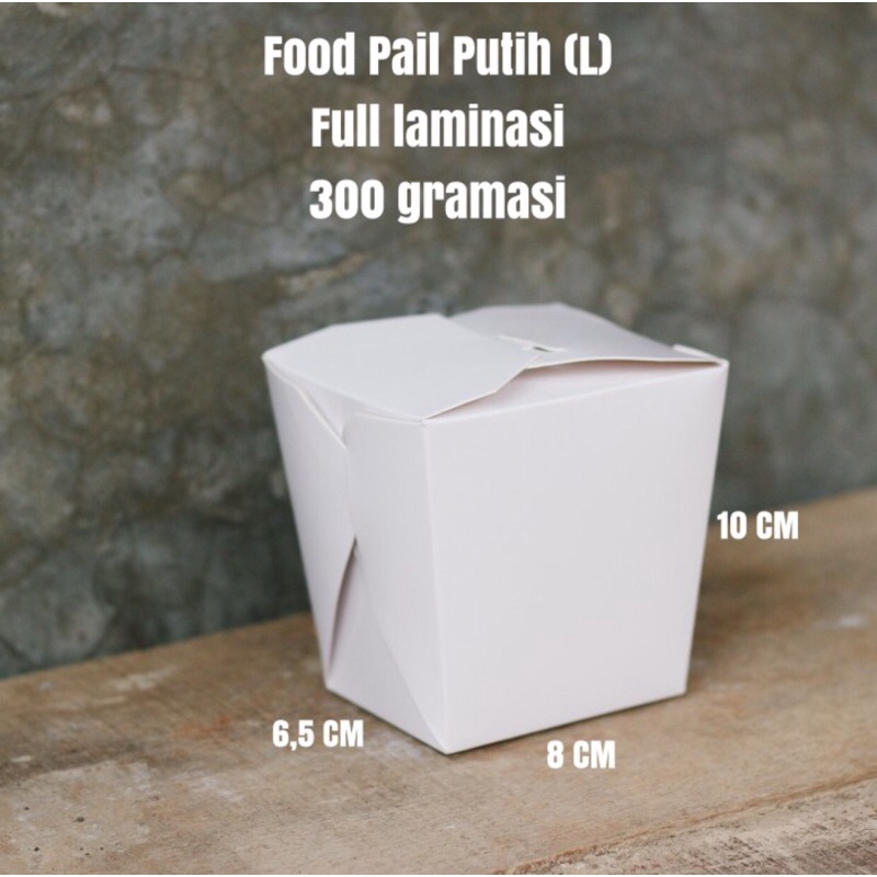 Food Pail ukuran L Kertas Paper Rice Box Kotak Nasi Laminating isi 25 pcs