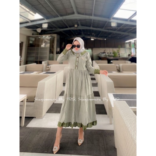MIDI DRESS SALUR SAGE ORI SHAQUEENARA BY TRQ