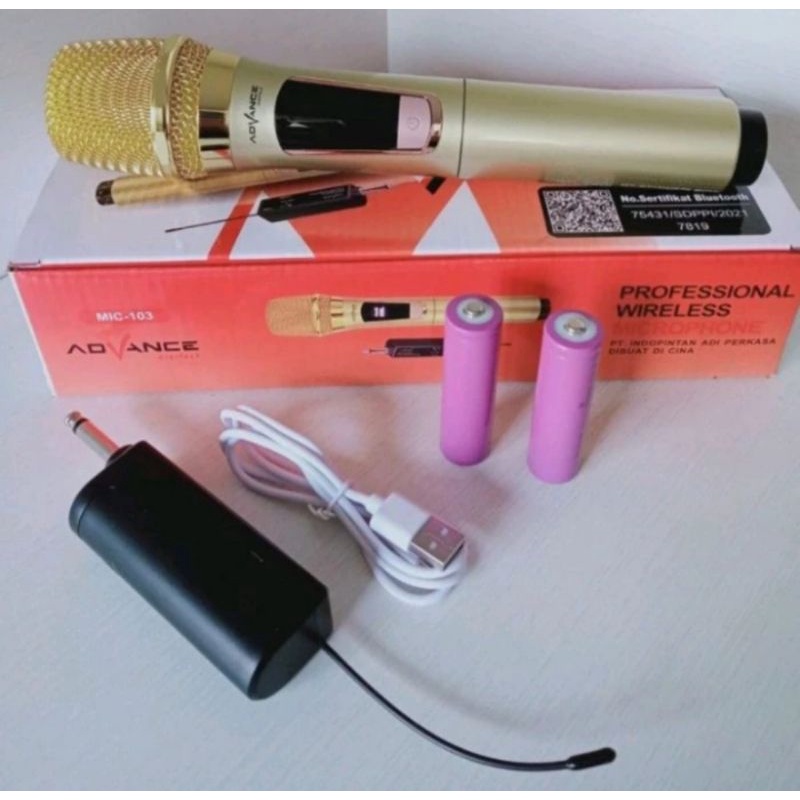 Mic Wireless Advance 103 Microphone Tanpa Kabel Suara Bening dan Kencang