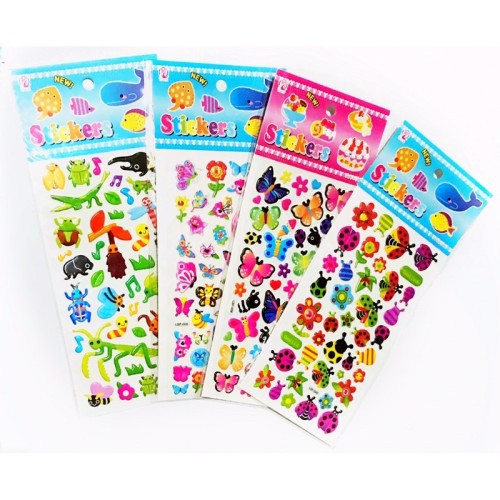 (ISI 1-3 PCS ) Stiker Timbul Mainan Karakter Kartun 3D Lucu Buat Hadiah Sticker Anak-Anak Import Foam Glitter