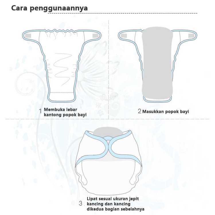 Popok Kain Bayi / Popok Berkancing / Popok Dapat Di Cuci Dan Di Pakai Ulang/C 218