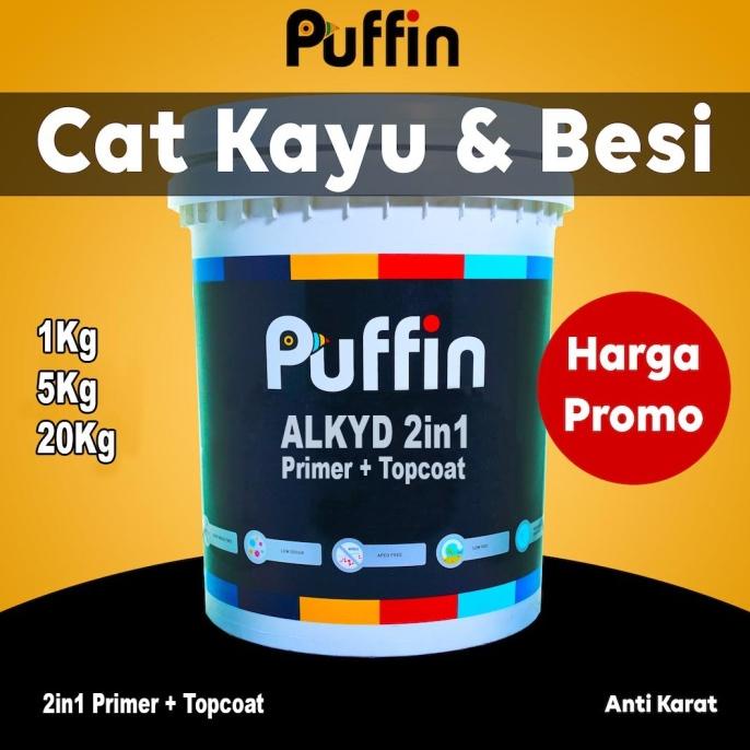 

Cat besi anti karat PUFFIN alkyd 2in1 5kg / cat minyak 2 in 1