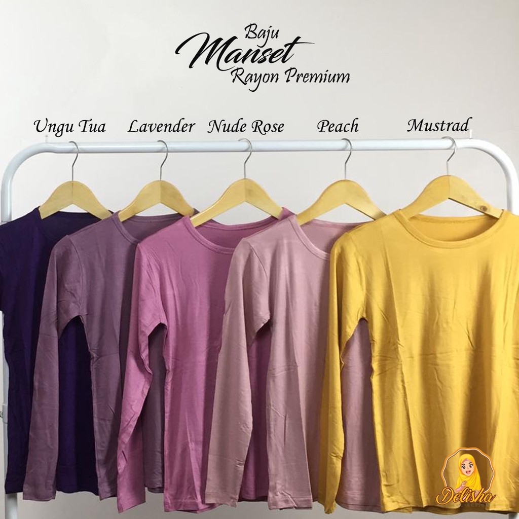 Baju Manset Lengan Panjang Basic Oblong Rayon Premium 3L(Jumbo) Daleman Wanita By : Islah