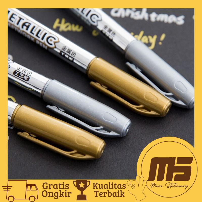 

Marker Gold Silver Aesthetic | Spidol Silver Emas | Spidol Metallic