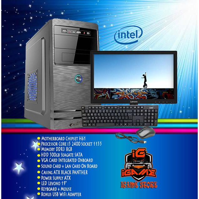 PAKET LENGKAP ADMIN PC Rakitan Core i5/Core i5 2400/DDR 8GB/HDD 500GB