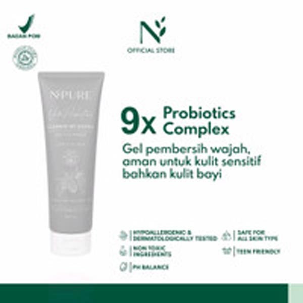 [PEMBERSIH WAJAH DENGAN PROBIOTIK] [NPURE NONI PROBIOTICS &quot;CLEANSE ME SOFTLY&quot; GEL CLEANSER 50ML 100 ml _Cerianti