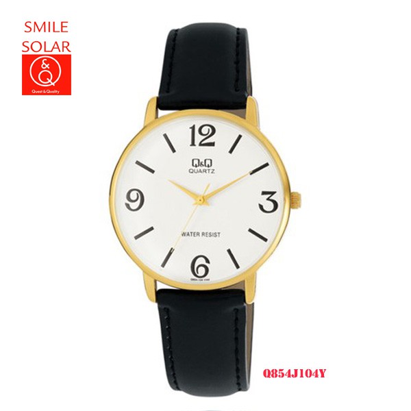 Jam Tangan Pria Stylist Casual Kulit Leather Analog Original Q&amp;Q QnQ QQ Q854 Series