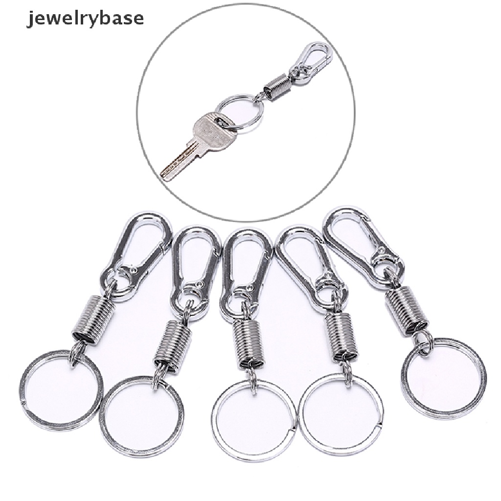 5 Pcs Gantungan Kunci carabiner Bahan stainless steel Dapat Ditarik Untuk outdoor