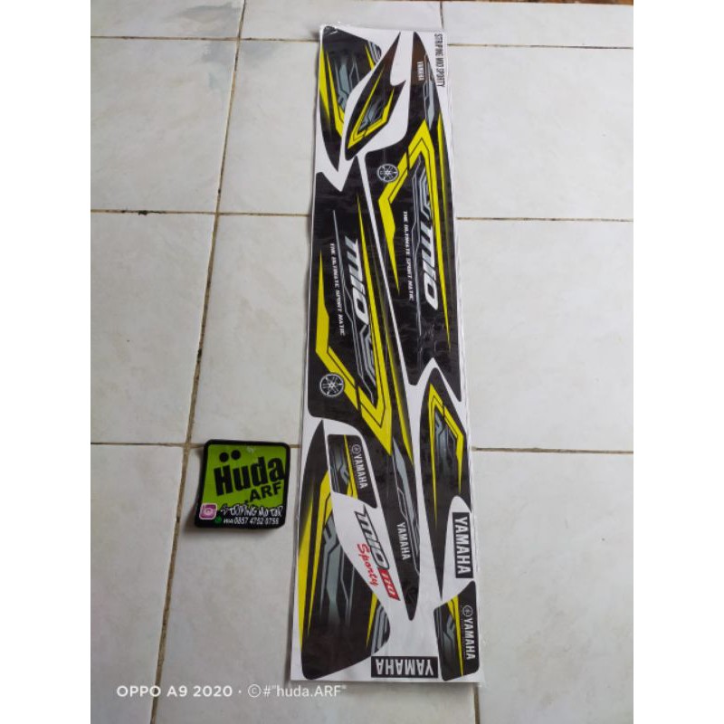 Striping Variasi Yamaha Mio Sporty Lis Variasi Yamaha Mio Smile Motif grafis new Hitam Kuning