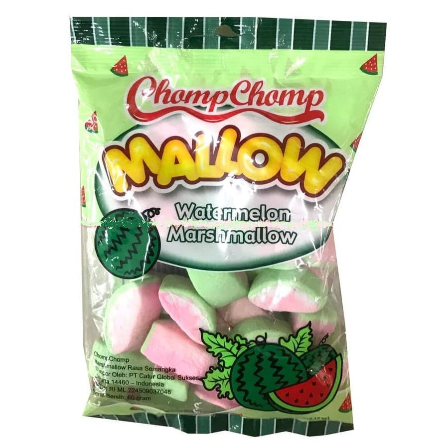 Promo Chomp Chomp Watermelon Marshmallow/ Chompchomp Mellow Semangka 60 Gram