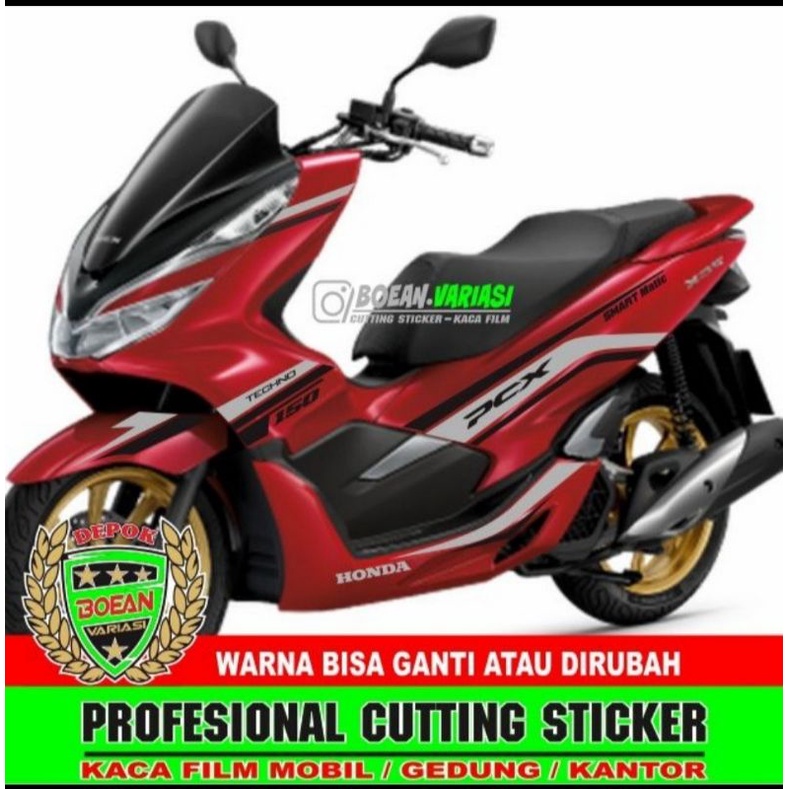 Cutting sticker pcx 150 merah striping pcx 150