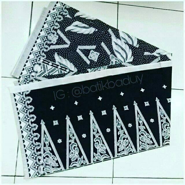 BAHAN KAIN BATIK BADUY MOTIF TAPAK KEBO PUTIH
