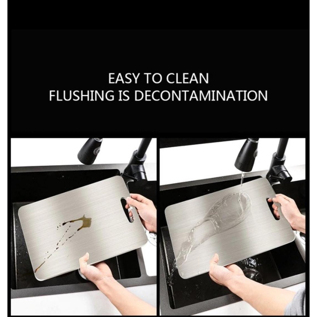 Cutting Board Full Stainless 304 Talenan Premium 2 Sisi Papan Potong