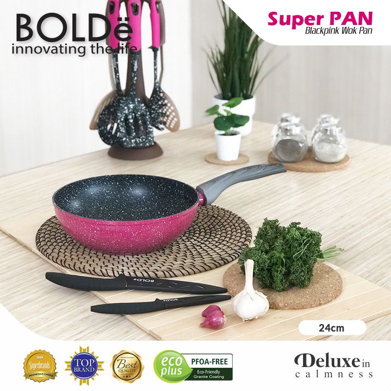 WOK ( WAJAN ) 24 cm, Granite BLACKPINK Original BOLDe