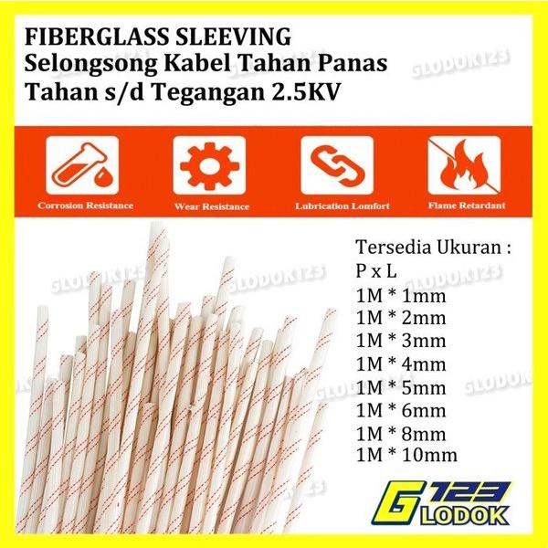 Selongsong Kabel Strip Tahan Panas Pelindung Panas Fiberglass Sleeving