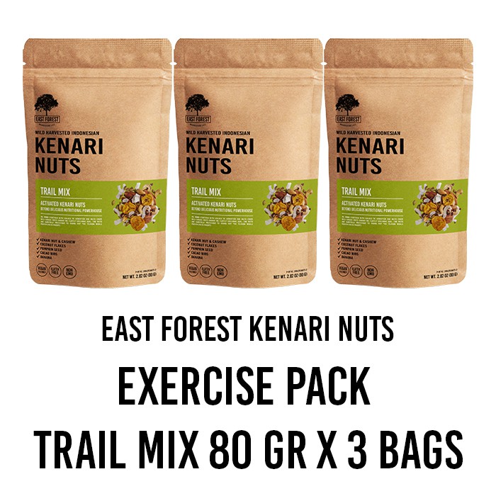 

East Forest Kenari Nuts Exercise Pack Trail Mix 80 Gr - 3 Bags