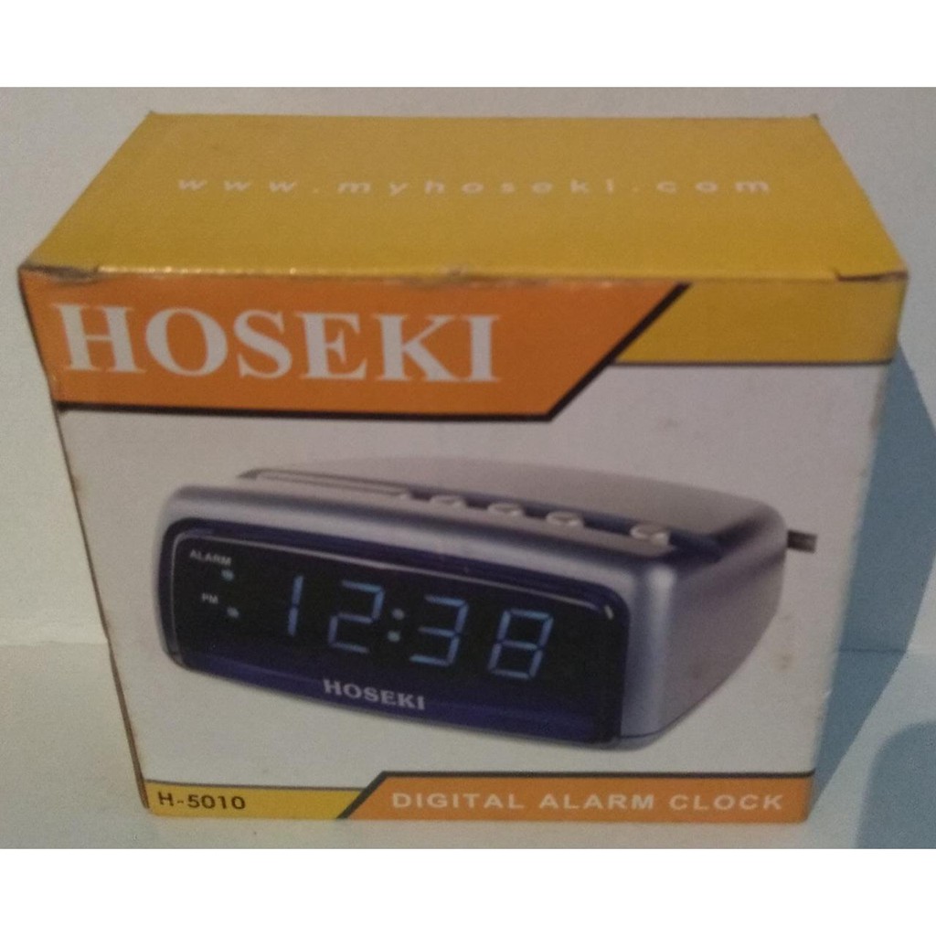 HOSEKI H-5010 Digital Alarm Clock Listrik Tanpa Batere Blue LED