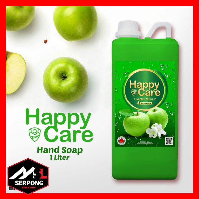 HAND SOAP AROMA  APEL ANTI BACTERIAL 1 LITER HAPPY CARE /  SABUN CUCI TANGAN / HAND SOAP