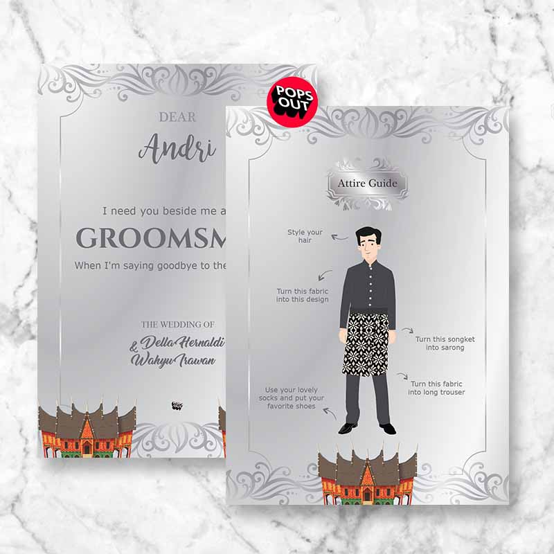 attire guide/kartu groomsman / bridesmaid (custom)