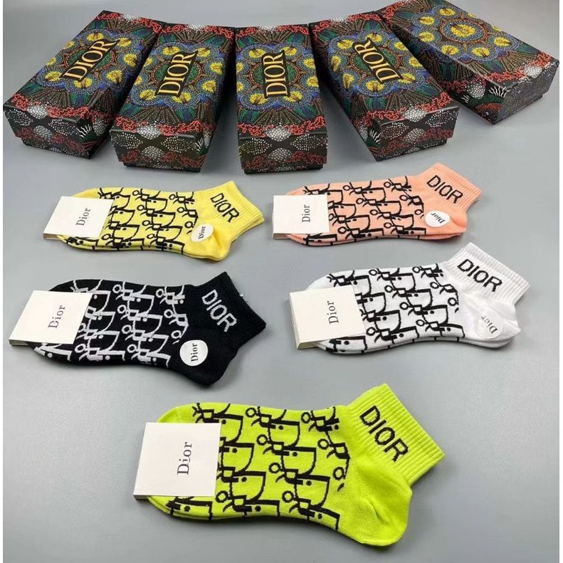 kaos kaki set socks premium quality lv branded new p1shoes