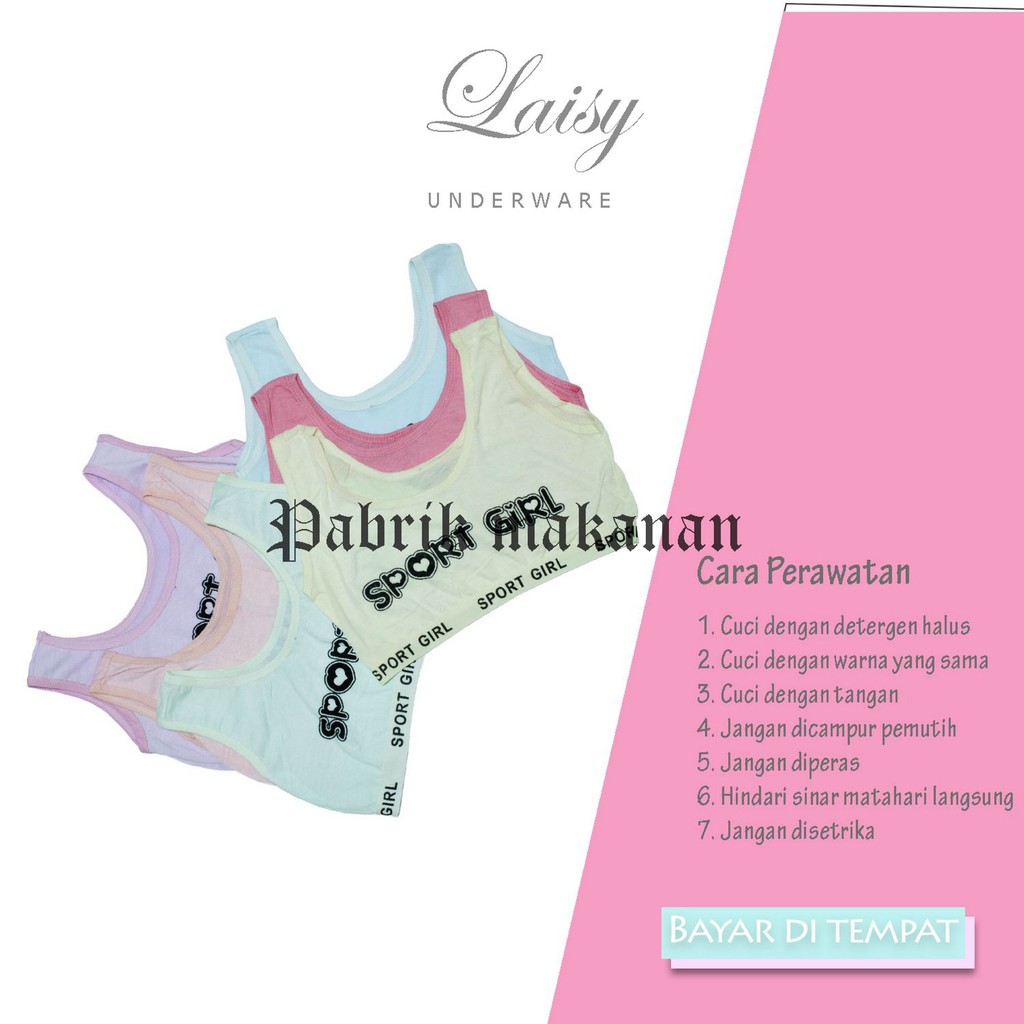 bra sport miniset laisy all size multi warna bahan katun termurah