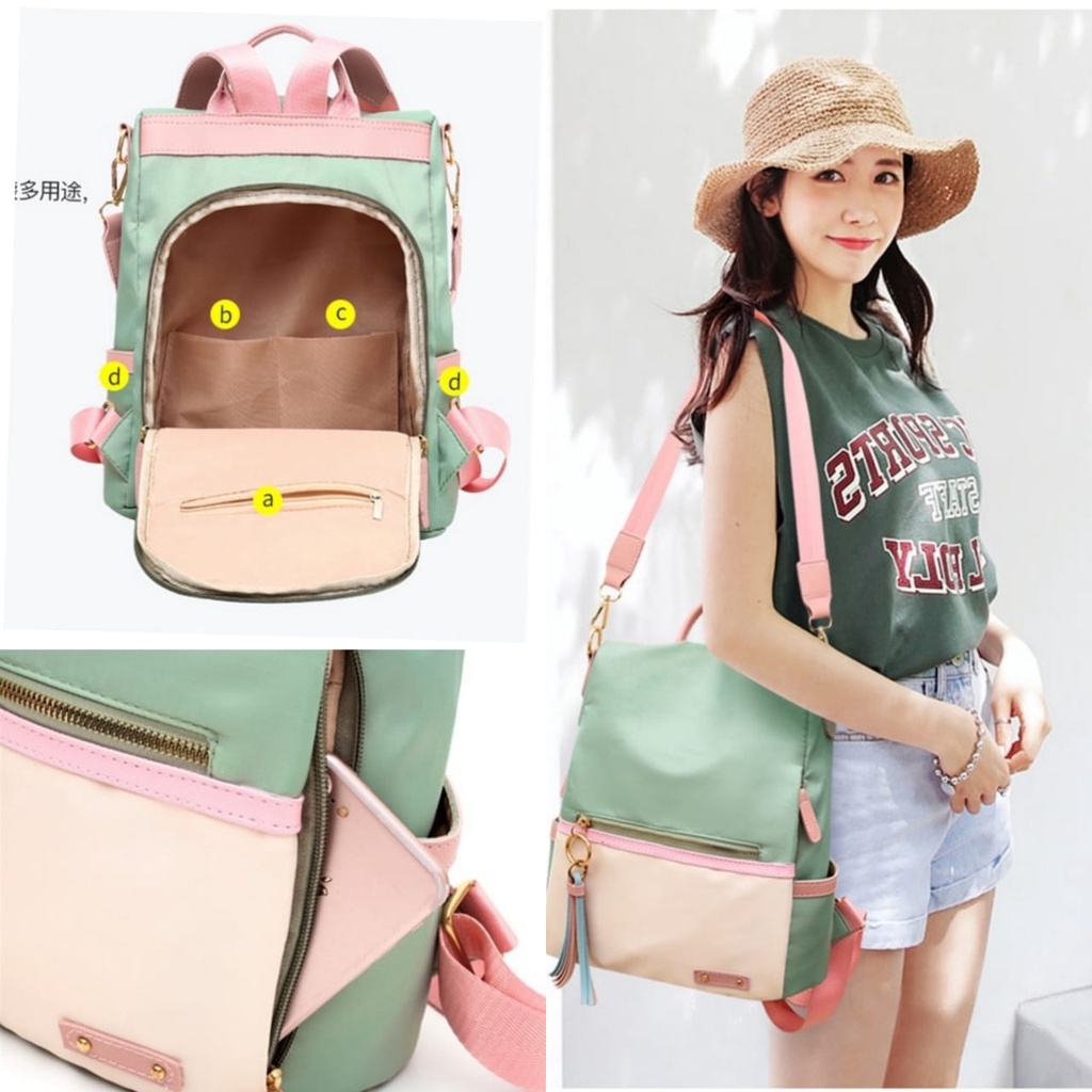 TAS RANSEL IMPORT WANITA KOREA ANTI AIR HIJAU BACKPACK TA430G3 DIDEA GENDONG SEKOLAH KERJA ORI BESAR KULIAH BATAM MURAH PREMIUM