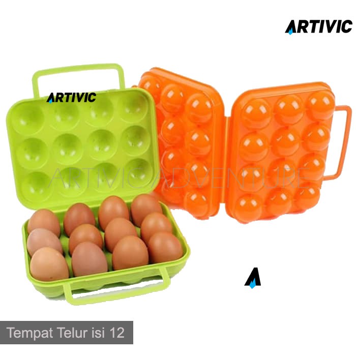 Tempat Telur Isi 12 Egg Holder Case Outdoor Camping Masak Portable