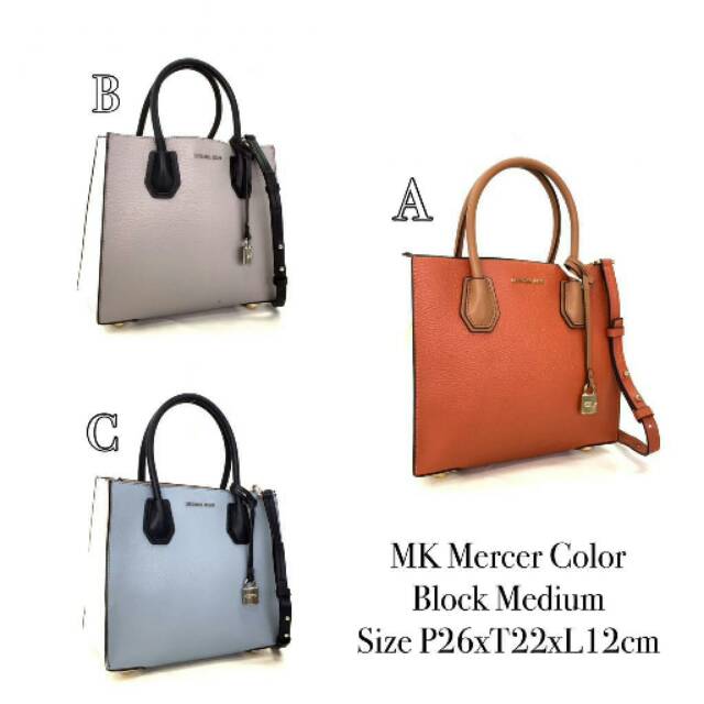 Michael Kors Mercer Color Block Medium tas original authentic asli