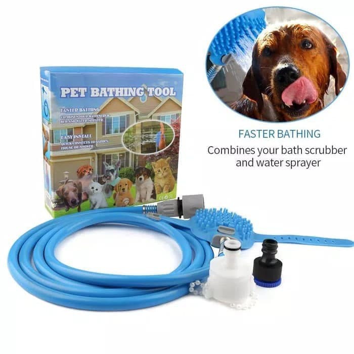 Pet Bathing Tool Alat mandi Anjing Kucing Perlengkapan Hewan Peliharaan Pet Shop Selang Pembersih