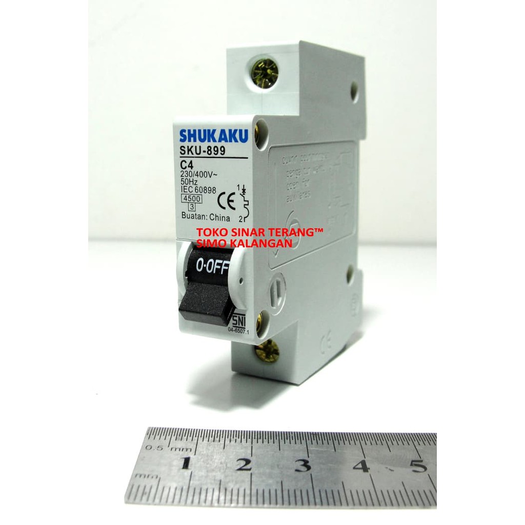 MCB SHUKAKU HITAM 6 Ampere 1300W SNI I Stut Pemutus Arus Listrik 6A C6 Bagus Aman Murah