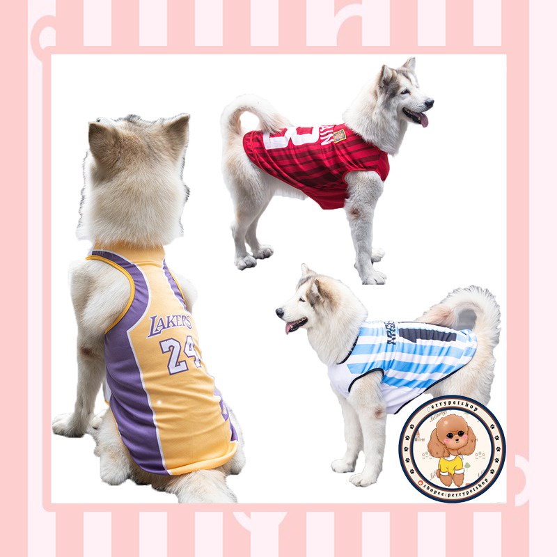 Pet Clothes T Shirt Basket Bola Sport Untuk Anjing Dan Kucing