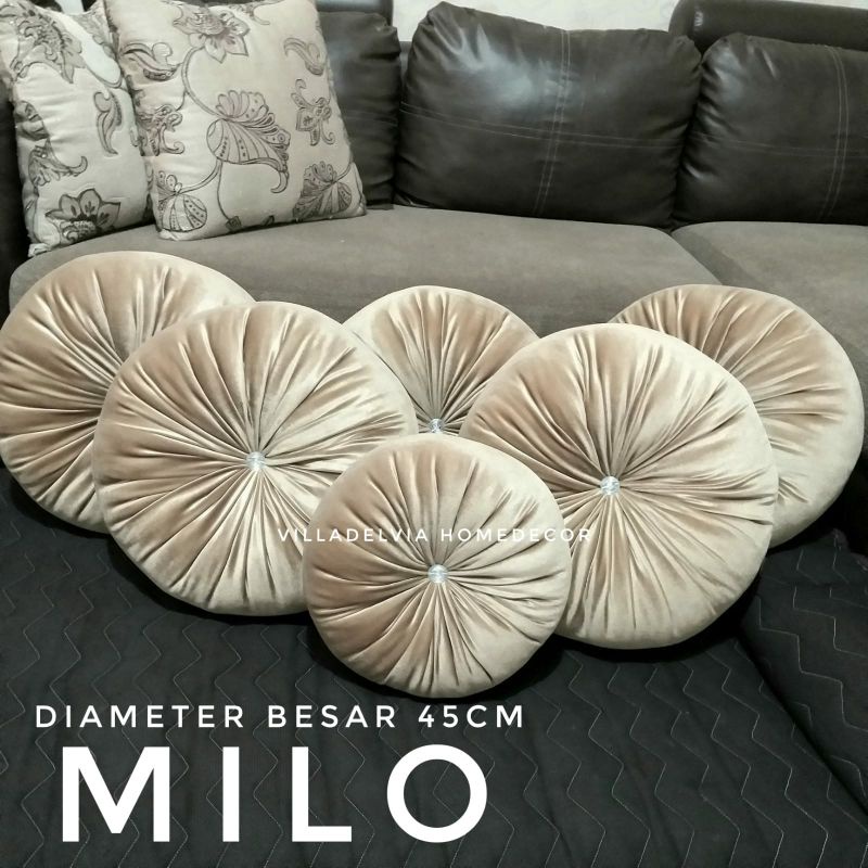Unik Bantal Sofa Bulat Diamater 45/Bantal Labu Besar/Bantal Kursi Bulat/Bantal Ruang Tamu/Bantal