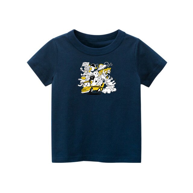 kaos anak Back to School Catoon combat Usia 1-8