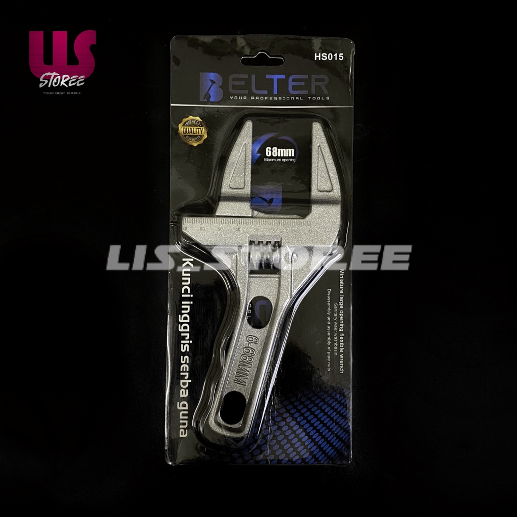 Kunci Inggris Universal 6-68MM Kunci Pipa BELTER Adjustable Wrench Spanner