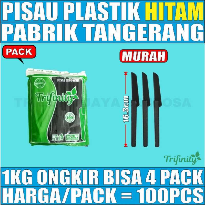 Pisau Plastik Hitam Per Pack Pisau Kue Pisau Buah Pisau Makan Murah