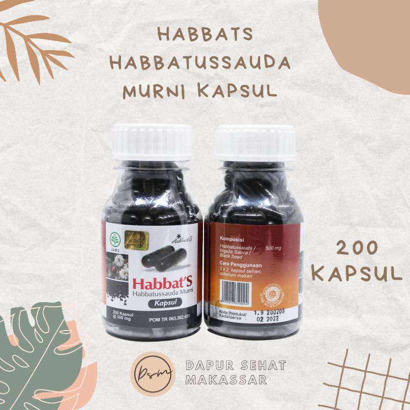 (Cod Makassar) Habbat's habbats 200 kapsul Habbatussauda Murni Promil dan Imun Tubuh obat segala penyakit reaèdy Makassar