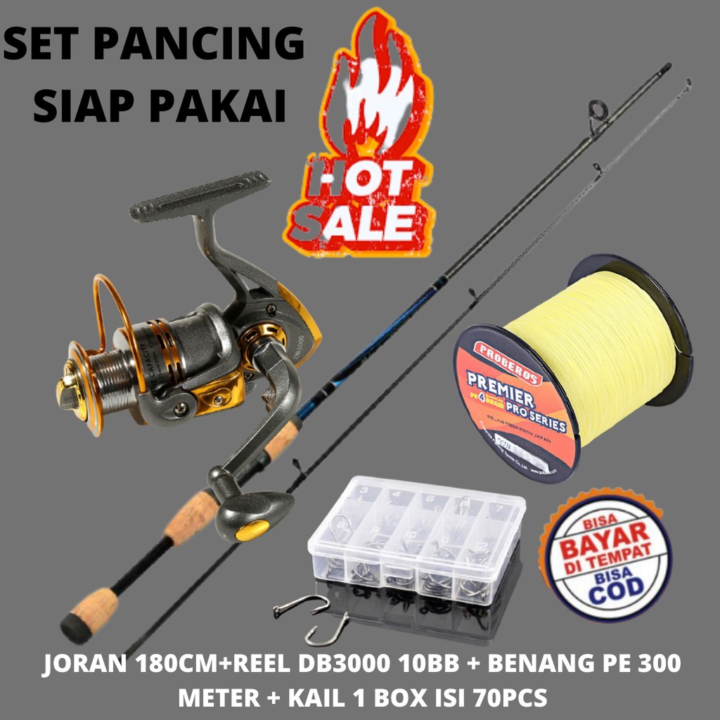 Jual Set Pancing Kolam Sungai Pantai Joran Cm Reel Katrol Gulungan