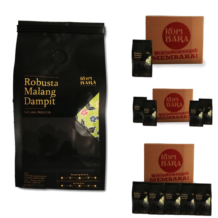 

KOPI ROBUSTA MALANG DAPIT 1 KARTON ISI 10 PCS @1KG - ROASTED COFFEE BEAN - KOPI BARA