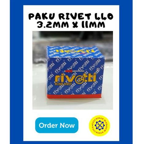 

1 KOTAK PAKU RIVET MERK RIVETTI 440 UKURAN 3.2mm x 11mm ISI 1000 PCS