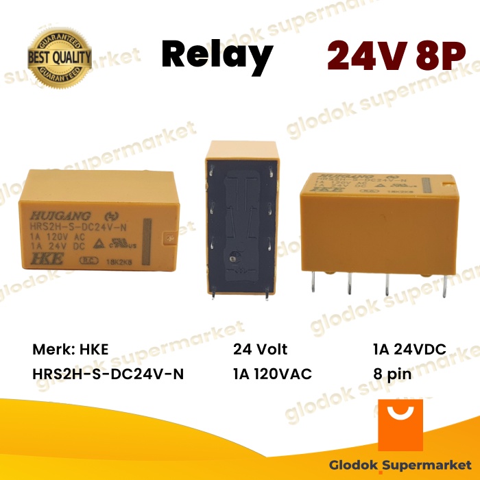 Relay HKE DC 24V 8 Pin HRS2H-S-DC24V-N Riley 24 Volt 8p Power Relays PCB