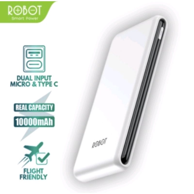 Power Bank ROBOT RT180 Dual Input port Type C &amp; Micro (Kapasitas 10.000 MAH)