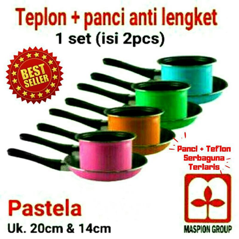 Pastela Milk Pan Fry Pan Set Maspion 20cm dan 14cm