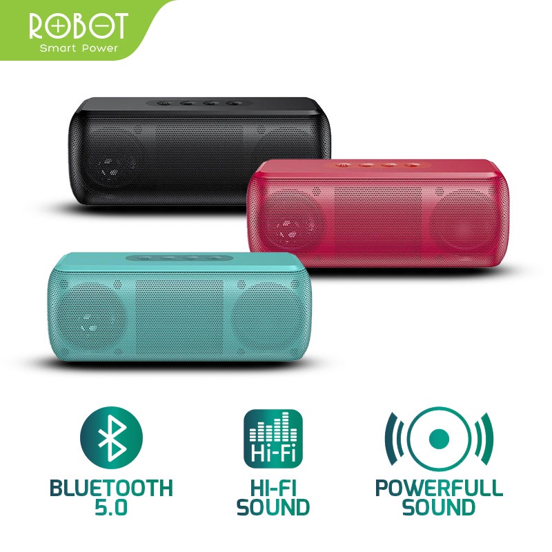 Speaker Bluetooth Robot RB220 Bluetooth 5.0 Hi-Fi Sound Portable Audio Wireless Super Bass Mini Stereo Original - Garansi 1 Tahun