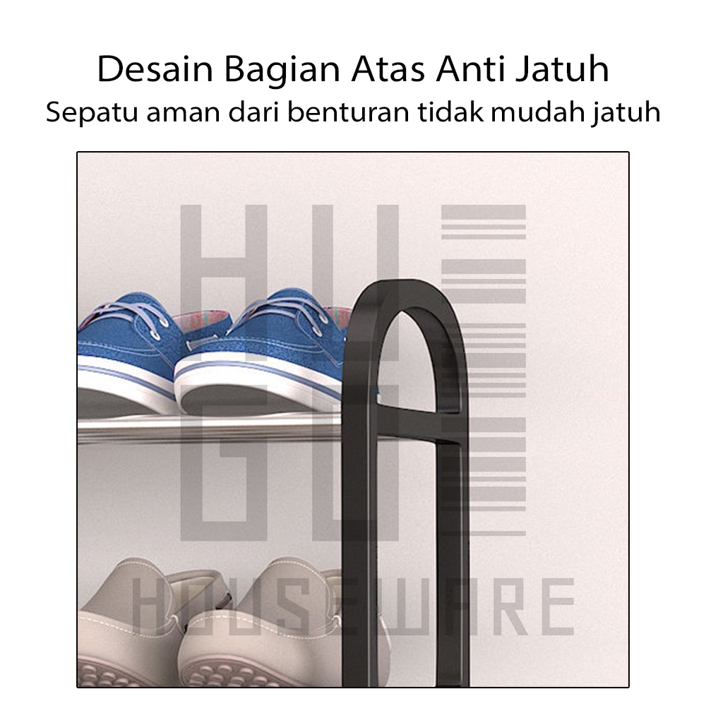 Rak Sepatu 4 dan 5 Susun Serbaguna Portable Tempat Sepatu Sandal HUGO