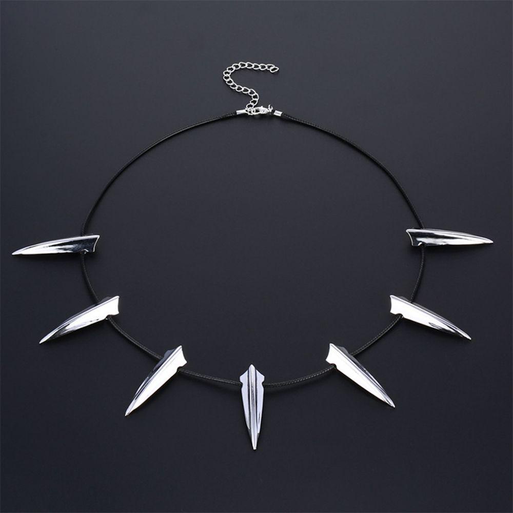 R-flower Wolves Bentuk Taring Kalung Hadiah Souvenir Punk Pesta Halloween Film Sekitarnya Gothic Hip Hop Black Panther