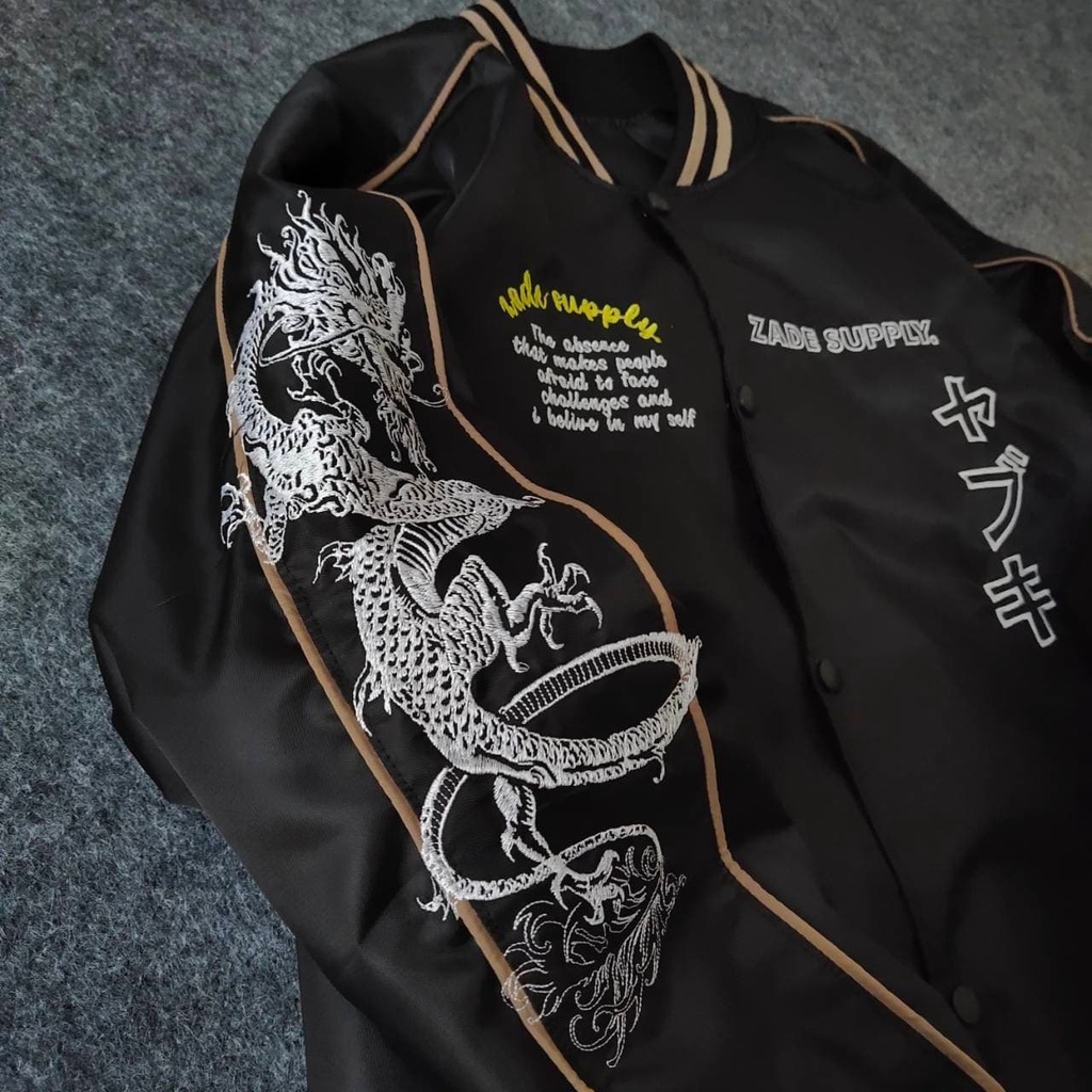 JAKET SUKAJAN PRIA JAKET SUKAJAN DRAGON BAHAN PREMIM JAKET SUKAJAN FULL BORDIR ORIGINAL SALVIO HEXIA
