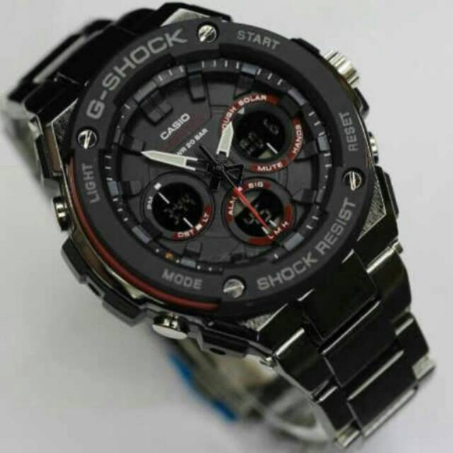 NEW JAM TANGAN PRIA CASIO GSHOCK REZIM RANTAI BLACK LIST RED