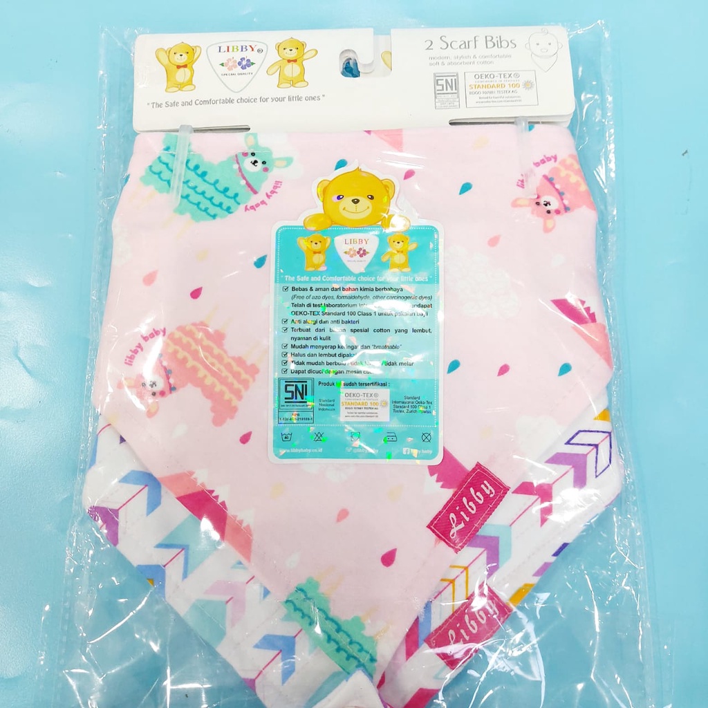 Libby Bib Scarf Bayi / Slaber Bayi Segitiga Untuk Bayi 4Pcs Motif Random