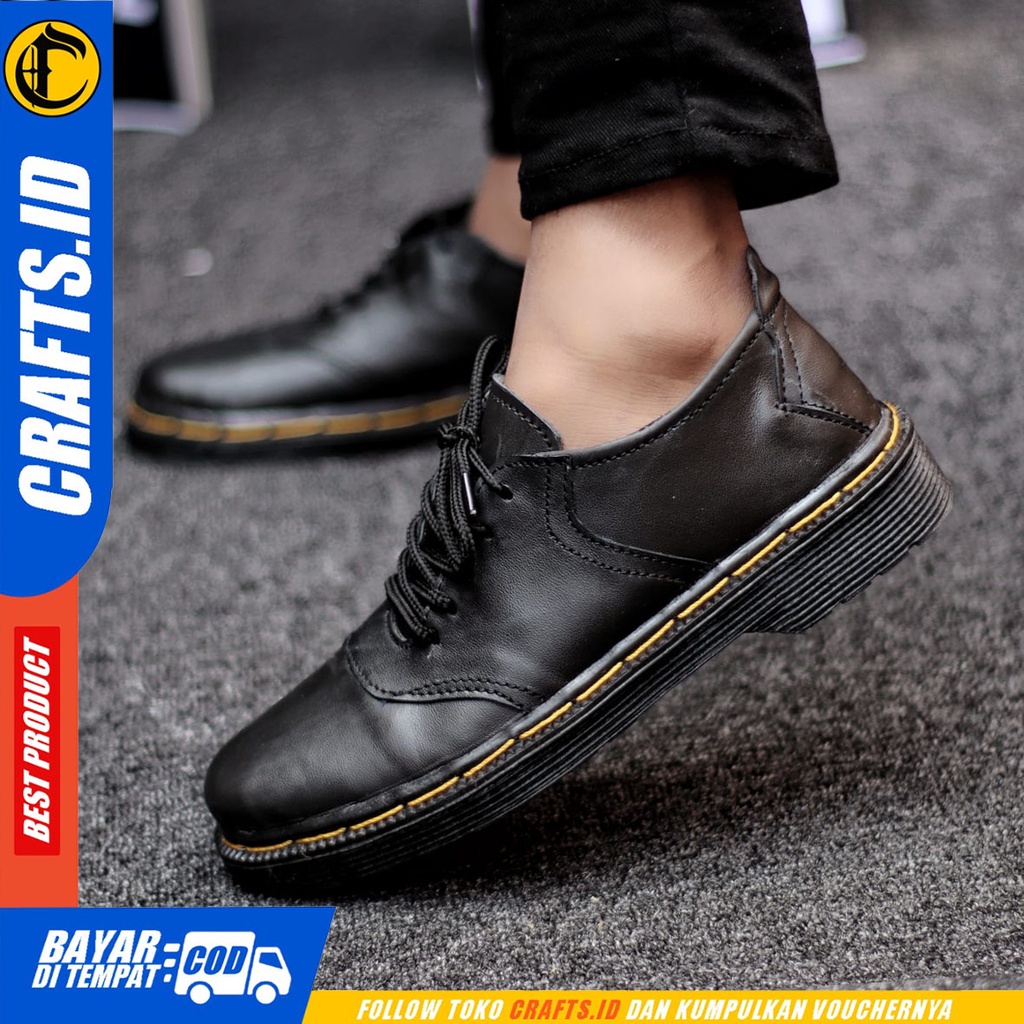 CRAFTS - Sepatu Formal Pria Pantofel Docmart Hitam